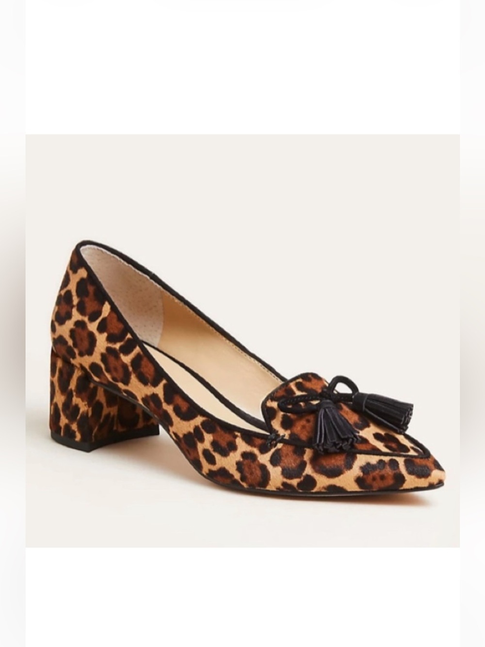 Ann Taylor Leopard-Print Tassel Block Heels - Size 11